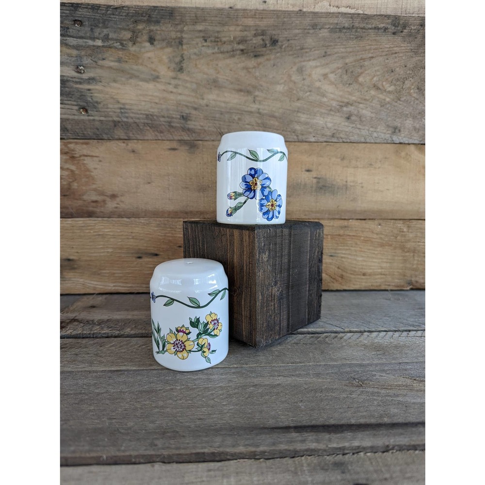 Vintage 1992 Terrace Blossoms Stoneware Salt and Pepper Set